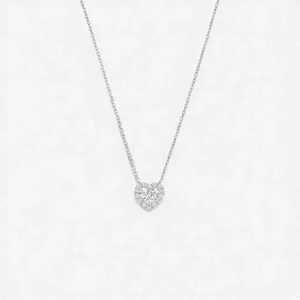 Item | Buy Solitaire Heart Cut Moissanite Necklace in 925 Sterling Silver | SPOP Enterprise Global